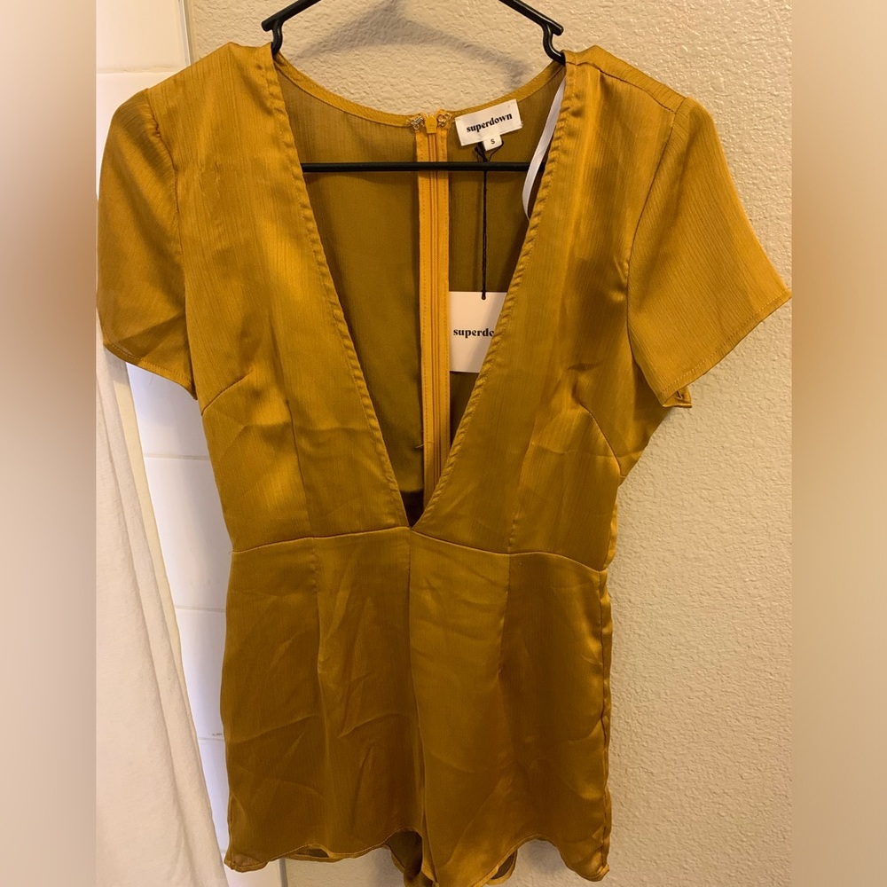 Deep V Romper in Marigold